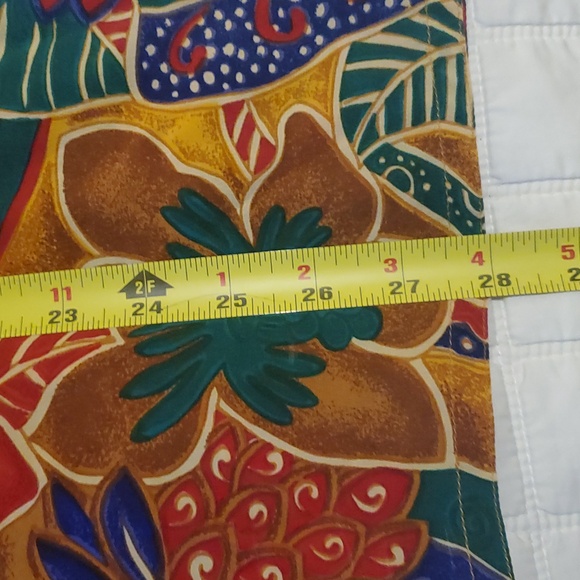 Vintage Silk Blouse Hawaiian Floral Women's Large 100% Washed Silk - Picture 7 of 11